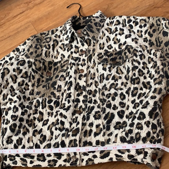 Vintage Gene Ewing BIS Wrinkled Rich Denim Quilted Leopard Print Coat Size Small - Picture 11 of 16